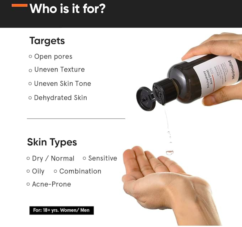 Minimalist Pha 3% Alcohol Free Face Toner, 150 Ml | Pore Tightening & Mild Exfoliation For Oily, Acne Prone, Sensitive & Normal Skin | Hydrating Face Toner For Glowing Skin, Pack of 1