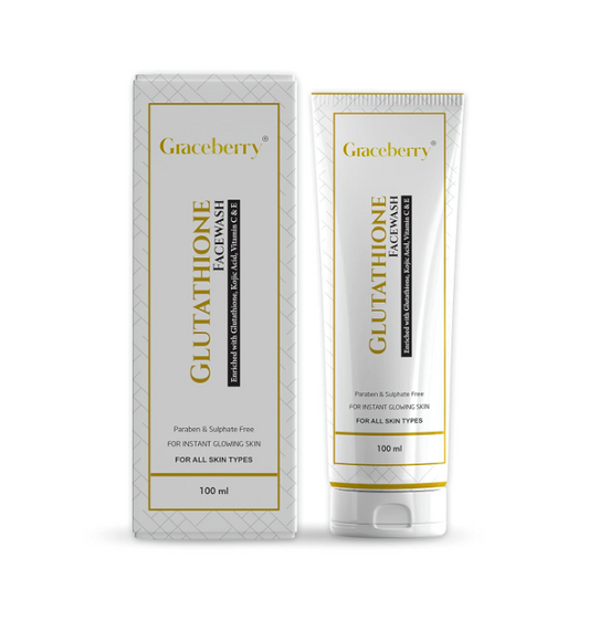 Graceberry Brightening L-Glutathione Face Wash with Vitamin C & E, Glycolic acid and Kojic Acid For Deep Cleansing | Face Wash For Woman & Men | All Skin Type | 100GM