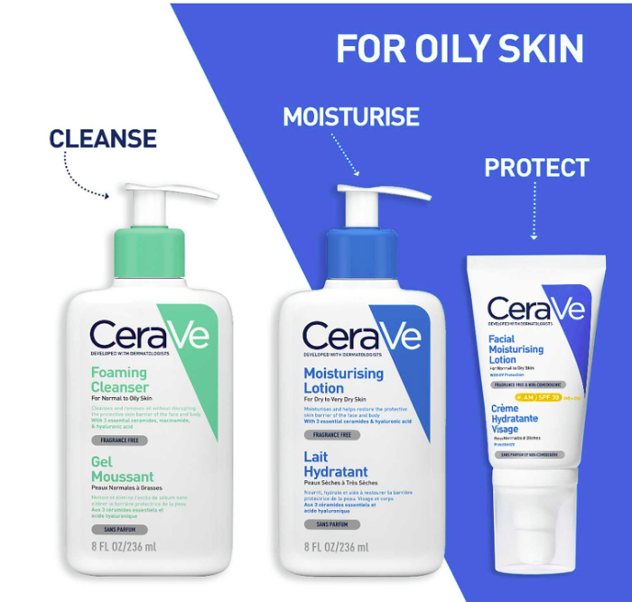 CeraVe Foaming Cleanser For Normal To Oily Skin (236ml) - Dermatologist-Developed Facewash | Non-Comedogenic And Fragrance-Free Cleansers For Acne-Prone Skin